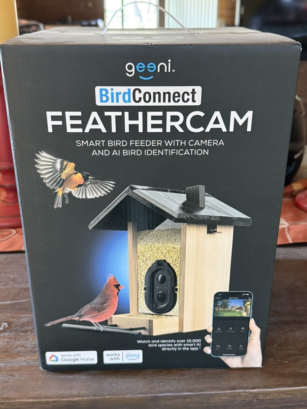 Brand New Sealed Geeni BirdConnect Feather Cam Smart Bird Feeder w AI Camera
